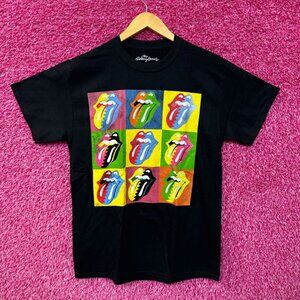The Rolling Stones Warhol Style Pop Art Hot Lips Rock Tee M